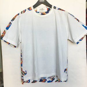 Marni Men's Short Sleeve Jersey & printed back T-shirt, Cotton, Size 48, Medium